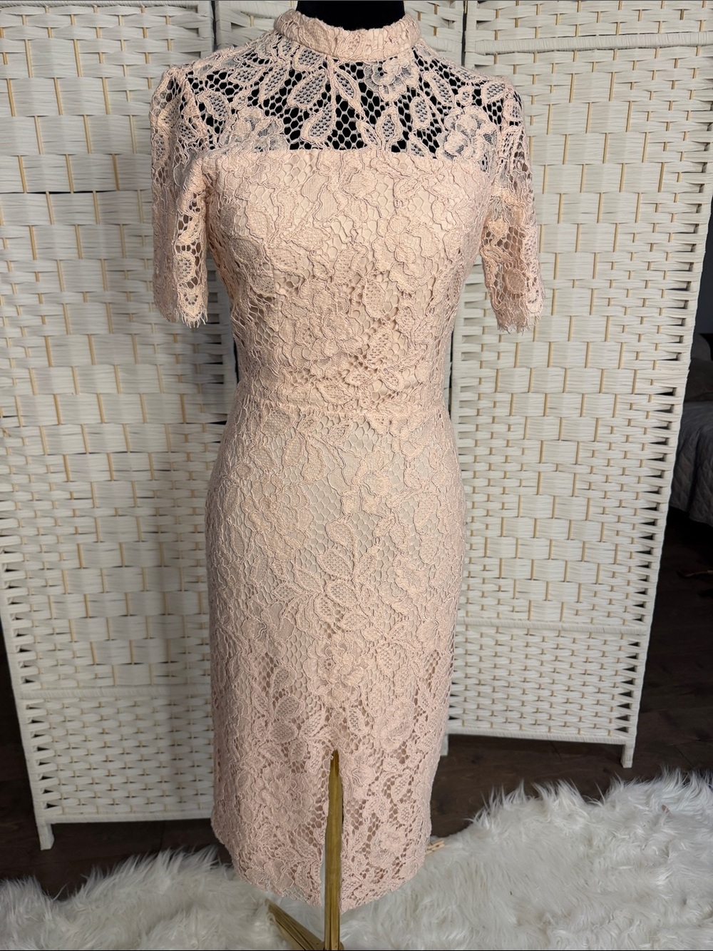 Alexis Blush Lace Midi Dress